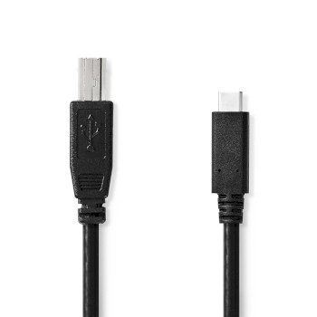 CCGL60650BK10 Usb-kabel | usb 2.0 | usb-c™ male | usb-b male | 480 mbps | vernikkeld | 1.00 m | rond | pvc |