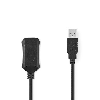 CCGL60EXTBK200 Actieve usb-kabel | usb 2.0 | usb-a male | usb-a female | 480 mbps | 20.0 m | rond | vernikkeld | pv