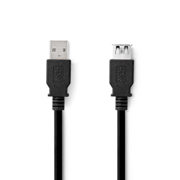 CCGL61010BK10 Usb-kabel | usb 3.2 gen 1 | usb-a male | usb-a female | 5 gbps | vernikkeld | 1.00 m | rond | pvc | 