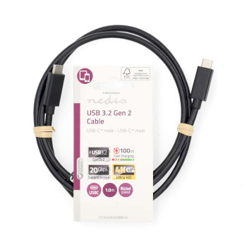 CCGL64020BK10 Usb-kabel | usb 3.2 gen 2x2 | usb-c™ male | usb-c™ male | 100 w | 4k@60hz | 20 gbps | ve  foto