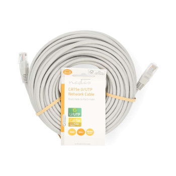 CCGL85101GY200 Cat5e netwerkkabel | u/utp | rj45 male | rj45 male | 20.0 m | rond | pvc | grijs | label  foto