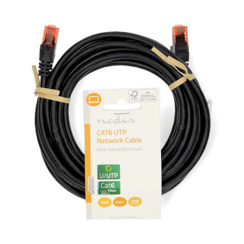 CCGL85200BK50 Cat6 netwerkkabel | rj45 male | rj45 male | u/utp | 5.00 m | rond | pvc | zwart | label  foto