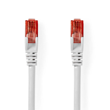 CCGL85200WT025 Cat6 netwerkkabel | rj45 male | rj45 male | u/utp | 0.25 m | rond | pvc | wit | label