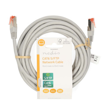 CCGL85220GY50 Cat6 netwerkkabel | rj45 male | rj45 male | sf/utp | 5.00 m | rond | pvc | grijs | label  foto