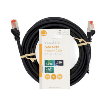 CCGL85221BK50 Cat6 netwerkkabel | rj45 male | rj45 male | s/ftp | 5.00 m | rond | lszh | zwart | label  foto