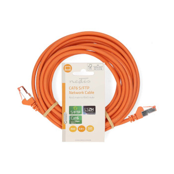 CCGL85221OG50 Cat6 netwerkkabel | rj45 male | rj45 male | s/ftp | 5.00 m | rond | lszh | oranje | label  foto