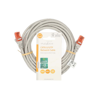 CCGL85230GY50 Cat6 netwerkkabel | rj45 male | rj45 male | u/utp | 5.00 m | rond | pvc | grijs | label  foto