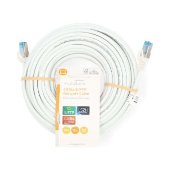 CCGL85330WT150 Cat6a netwerkkabel | s/ftp | rj45 male | rj45 male | 15.0 m | snagless | rond | lszh | wit | label  foto