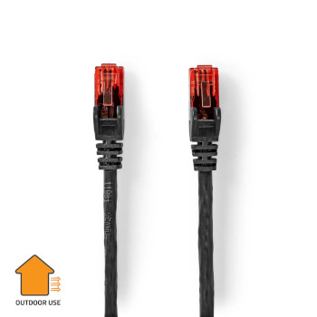 CCGL85900BK500 Cat6 netwerkkabel | rj45 male | rj45 male | u/utp | 50.0 m | buitenshuis | rond | pe | zwart | label