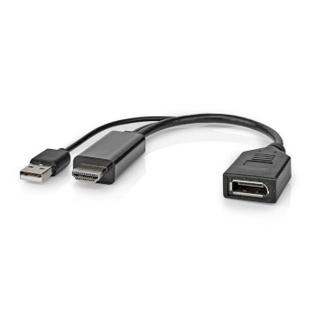 CCGP34300BK02 Hdmi™-adapter | hdmi™ connector | displayport male | vernikkeld | recht | pvc | zwart |  Product foto