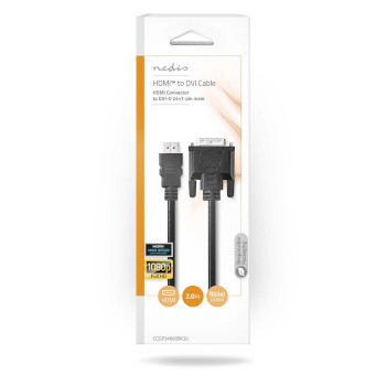 CCGP34800BK20 Hdmi™ kabel | hdmi™ connector | dvi-d 24+1-pins male | 1080p | vernikkeld | 2.00 m | rec  foto