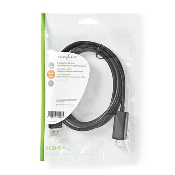 CCGP37104BK20 Displayport-kabel | displayport male | hdmi™ connector | 4k@60hz | vernikkeld | 2.00 m | rond   foto