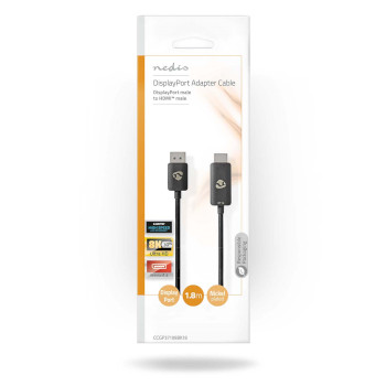 CCGP37108BK18 Displayport-adapter | displayport male | hdmi™ connector | 8k@30hz | vernikkeld | recht | 1.80  foto