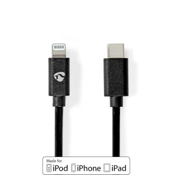 CCGP39650BK10 Lightning kabel | usb 2.0 | apple lightning 8-pins | usb-c™ male | 480 mbps | vernikkeld | 1.0