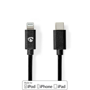 CCGP39650BK20 Lightning kabel | usb 2.0 | apple lightning 8-pins | usb-c™ male | 480 mbps | vernikkeld | 2.0 Product foto