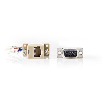 CCGP52821IV Seriële adapter | adapter | d-sub 9-pins male | rj45 female | vernikkeld | ivoor | envelop Product foto