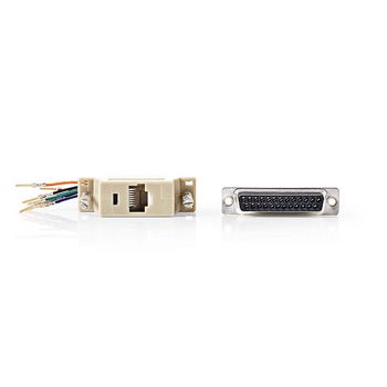CCGP52822IV Seriële adapter | adapter | d-sub 25-pins female | rj45 female | vernikkeld | ivoor | polybag Product foto