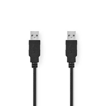 CCGP60000BK10 Usb-kabel | usb 2.0 | usb-a male | usb-a male | 480 mbps | vernikkeld | 1.00 m | rond | pvc | zwart 