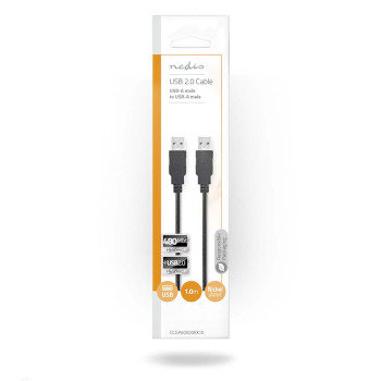 CCGP60000BK10 Usb-kabel | usb 2.0 | usb-a male | usb-a male | 480 mbps | vernikkeld | 1.00 m | rond | pvc | zwart   foto