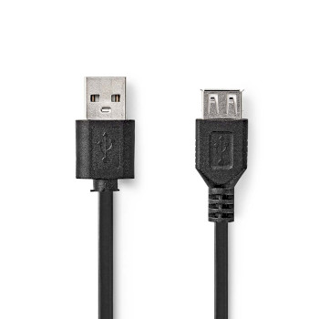 CCGP60010BK10 Usb-kabel | usb 2.0 | usb-a male | usb-a female | 480 mbps | vernikkeld | 1.00 m | rond | pvc | zwar