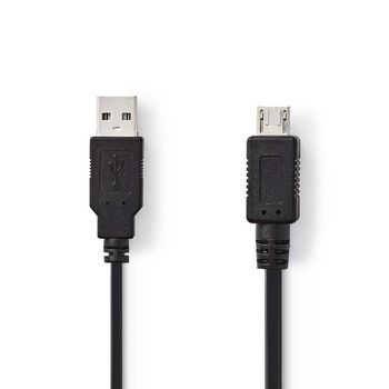 CCGP60400BK20 Usb-kabel | usb 2.0 | usb-a male | usb micro-a | 480 mbps | vernikkeld | 2.00 m | rond | pvc | zwart