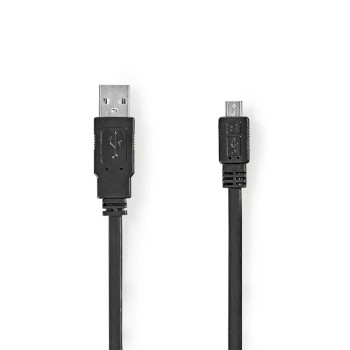 CCGP60410BK10 Usb-kabel | usb 2.0 | usb-a male | usb micro-b male | 480 mbps | vernikkeld | 1.00 m | plat | pvc | 