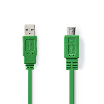 CCGP60410GN10 Usb-kabel | usb 2.0 | usb-a male | usb micro-b male | 480 mbps | vernikkeld | 1.00 m | plat | pvc | 