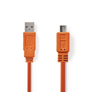 CCGP60410OG10 Usb-kabel | usb 2.0 | usb-a male | usb micro-b male | 480 mbps | vernikkeld | 1.00 m | plat | pvc |  Product foto