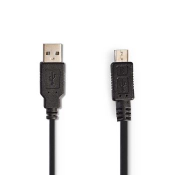 CCGP60540BK20 Usb-kabel | usb 2.0 | usb-a male | usb micro-b male | 480 mbps | vernikkeld | 2.00 m | gekruld | pvc