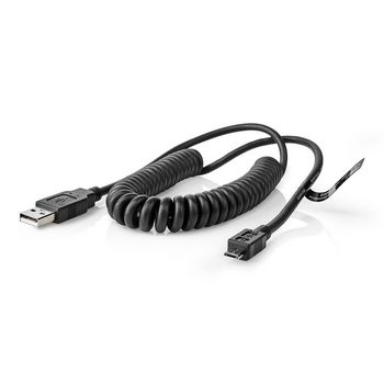 CCGP60540BK20 Usb-kabel | usb 2.0 | usb-a male | usb micro-b male | 480 mbps | vernikkeld | 2.00 m | gekruld | pvc Product foto