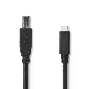 CCGP60650BK10 Usb-kabel | usb 2.0 | usb-c™ male | usb-b male | 480 mbps | otg | vernikkeld | 1.00 m | rond | Product foto