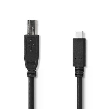 CCGP60650BK10 Usb-kabel | usb 2.0 | usb-c™ male | usb-b male | 480 mbps | otg | vernikkeld | 1.00 m | rond |