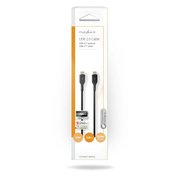 CCGP60710BK20 Usb-kabel | usb 2.0 | usb-c™ male | usb-c™ male | 240 w | 480 mbps | vernikkeld | 2.00 m  foto