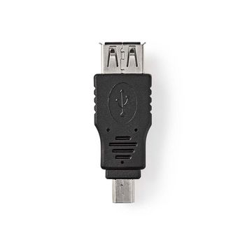 CCGP60902BK Usb micro-b adapter | usb 2.0 | mini 5-pin male | usb-a female | 480 mbps | vernikkeld | pvc | zwart