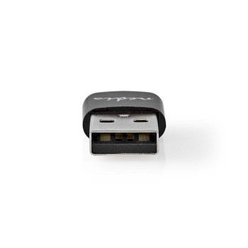 CCGB60920BK Usb-a adapter | usb 2.0 | usb-a male | usb-c™ female | 480 mbps | rond | vernikkeld | zwart |  Product foto