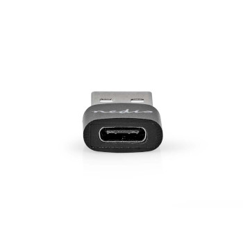 CCGB60920BK Usb-a adapter | usb 2.0 | usb-a male | usb-c™ female | 480 mbps | rond | vernikkeld | zwart |  Product foto