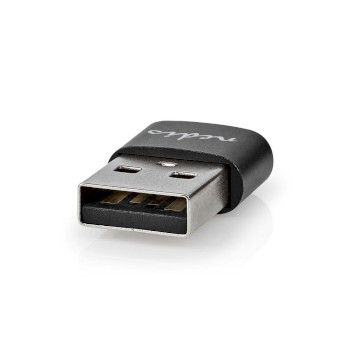 CCGB60920BK Usb-a adapter | usb 2.0 | usb-a male | usb-c™ female | 480 mbps | rond | vernikkeld | zwart |  Product foto