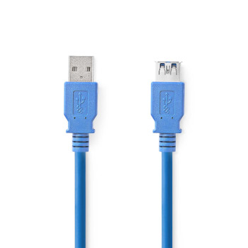 CCGP61010BU10 Usb-kabel | usb 3.2 gen 1 | usb-a male | usb-a female | 5 gbps | vernikkeld | 1.00 m | rond | pvc | 