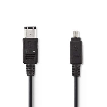 CCGP62100BK20 Firewire-kabel | 4-pins male - 6-pins male | 2,0 m | zwart