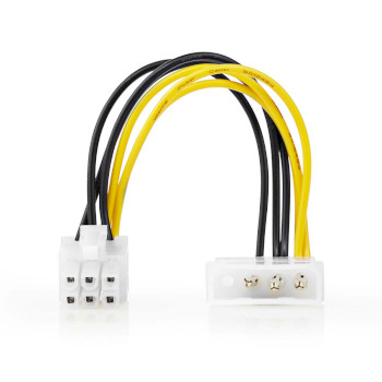 CCGP74060VA015 Interne voedingskabel | molex male | pci-express male | verguld | 0.20 m | rond | pvc | geel / zwart Product foto