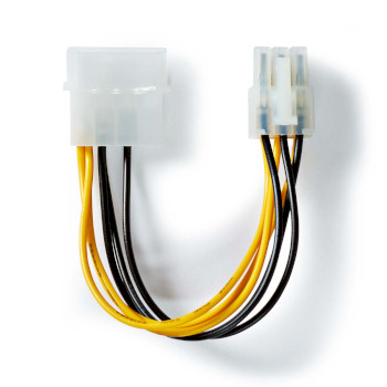 CCGP74060VA015 Interne voedingskabel | molex male | pci-express male | verguld | 0.20 m | rond | pvc | geel / zwart Product foto