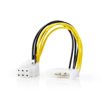 CCGP74060VA015 Interne voedingskabel | molex male | pci-express male | verguld | 0.20 m | rond | pvc | geel / zwart Product foto