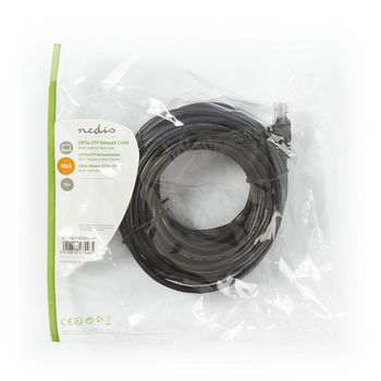 CCGP85100BK100 Cat5e-kabel | utp | rj45 male | rj45 male | 10.0 m | rond | pvc | zwart | polybag Verpakking foto