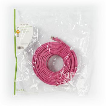 CCGP85121PK200 Cat5e netwerkkabel | sf/utp | rj45 male | rj45 male | 20.0 m | rond | pvc | roze | polybag Verpakking foto