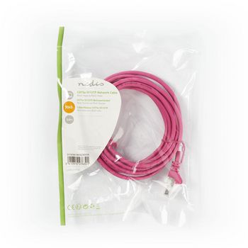 CCGP85121PK30 Cat5e netwerkkabel | sf/utp | rj45 male | rj45 male | 3.00 m | rond | pvc | roze | polybag Verpakking foto