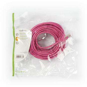 CCGP85121PK75 Cat5e netwerkkabel | sf/utp | rj45 male | rj45 male | 7.50 m | rond | pvc | roze | polybag Verpakking foto