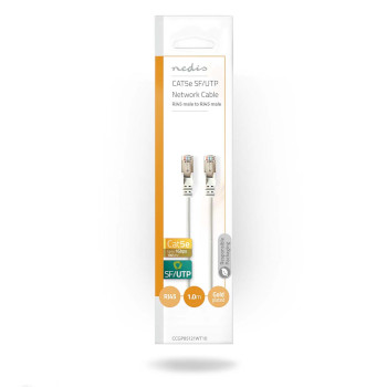 CCGP85121WT10 Cat5e netwerkkabel | sf/utp | rj45 male | rj45 male | 1.00 m | rond | pvc | wit | envelop  foto