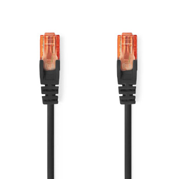 CCGP85200BK025 Cat6-kabel | rj45 male | rj45 male | u/utp | 0.30 m | rond | pvc | zwart | envelop