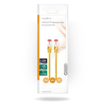 CCGP85221YE30 Cat6 netwerkkabel | rj45 male | rj45 male | s/ftp | 3.00 m | rond | lszh | geel | envelop  foto