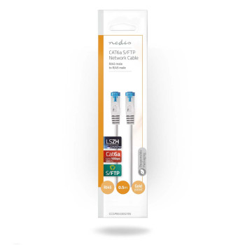 CCGP85330GY05 Cat6a netwerkkabel | s/ftp | rj45 male | rj45 male | 0.50 m | snagless | rond | lszh | grijs | envel  foto